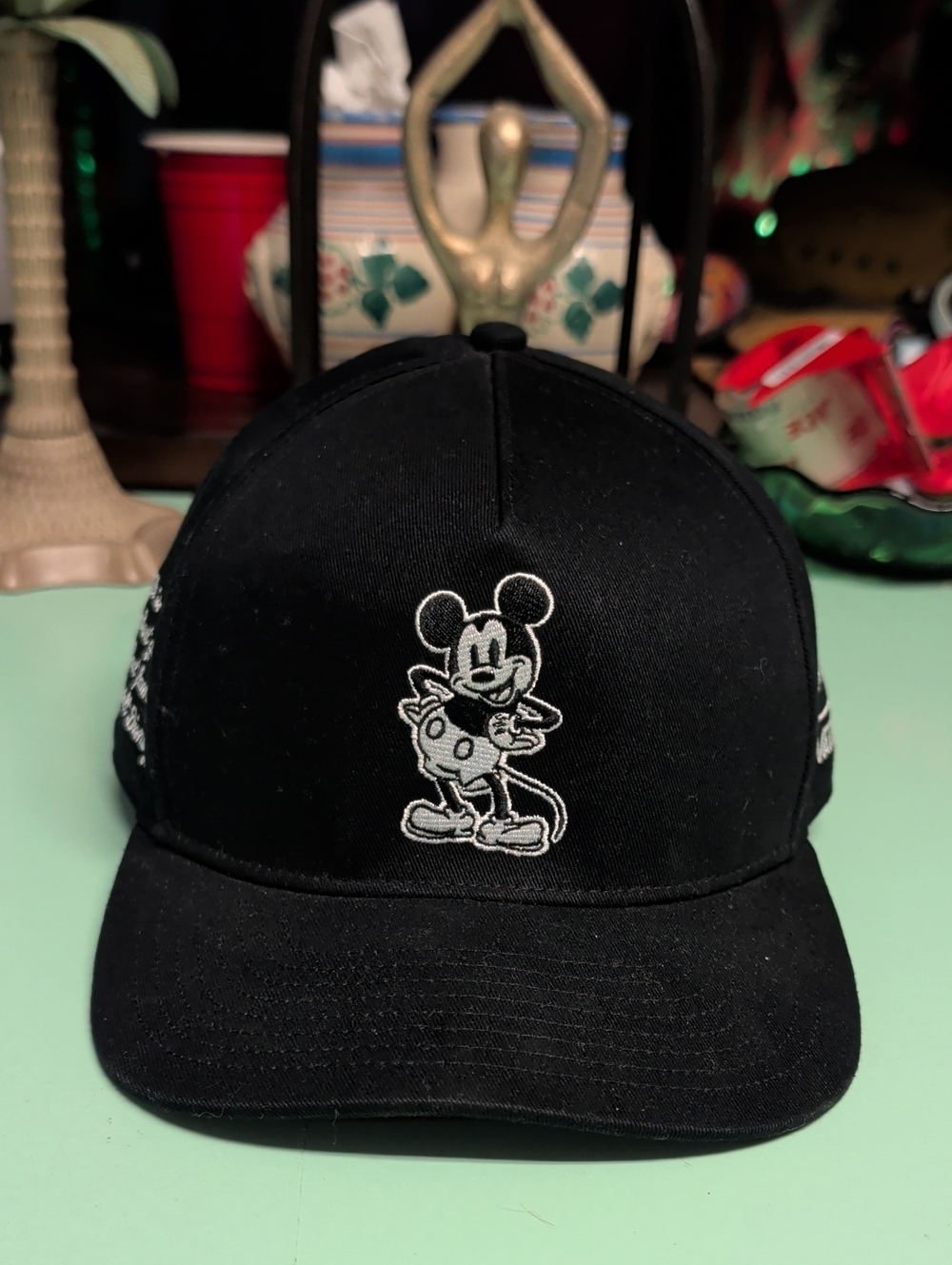 Vans Black Baseball Cap with White Mickey Embroidery